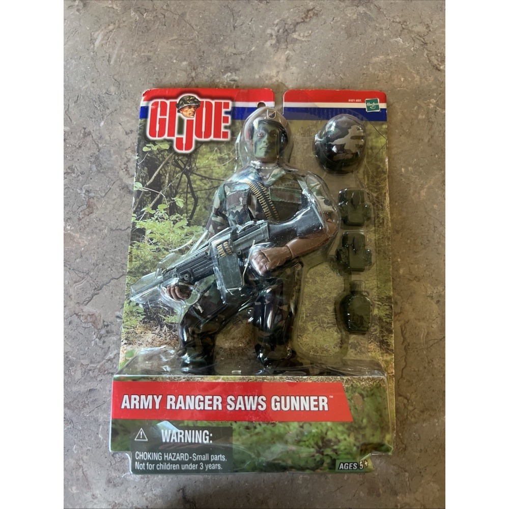 Hasbro 2001 GI JOE Army Ranger SAWS Gunner, African American Figure